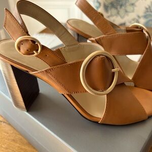 Buckle Strap Heels - spiced taupe size 8.5